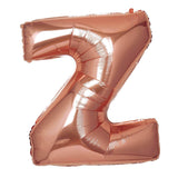 Rose gold foil balloon in the shape of the letter Z