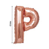 40inch Metallic Blush Rose Gold Mylar Foil Helium/Air Alphabet Letter Balloon - P