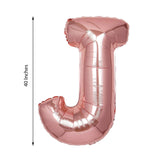 40inch Metallic Blush Mylar Foil Helium/Air Alphabet Letter Balloon - J