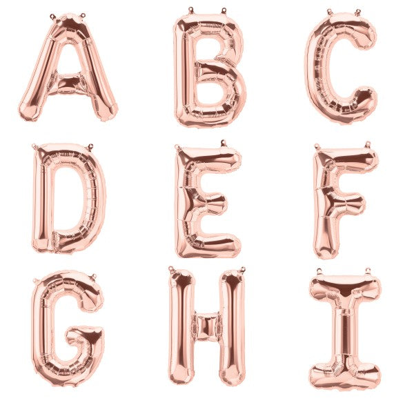 40inch Metallic Blush Mylar Foil Helium/Air Alphabet Letter and Number Balloons