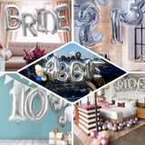 40inch Shiny Metallic Silver Mylar Foil Helium/Air Letter Balloons - T