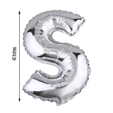 40inch Shiny Metallic Silver Mylar Foil Helium/Air Alphabet Letter Balloon - S