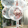 10 Pack | 12inch Clear/Rose Gold Confetti Filled Latex Helium Balloons