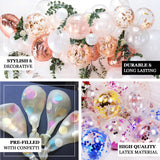 10 Pack | 12inches Clear/Gold Confetti Filled Latex Helium or Air Balloons