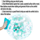 10 Pack | 12inch Clear/Silver Confetti Filled Latex Helium/Air Balloons