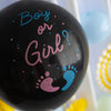24inch Gender Reveal Blue Confetti Filled Boy Or Girl Print Latex Balloon