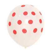 25 Pack | 12inch Hot Pink & White Fun Polka Dot Latex Party Balloons#whtbkgd