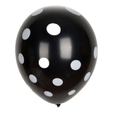 25 Pack | 12inch Black & White Fun Polka Dot Latex Party Balloons#whtbkgd