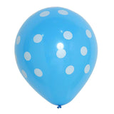 25 Pack | 12inches Blue & White Fun Polka Dot Latex Party Balloons#whtbkgd