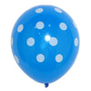 25 Pack | 12" Royal Blue & White Fun Polka Dot Latex Party Balloons#whtbkgd