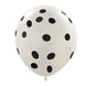 25 Pack | 12inch White & Black Fun Polka Dot Latex Party Balloons#whtbkgd