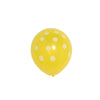 25 Pack | 12inch Yellow & White Fun Polka Dot Latex Party Balloons