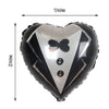 1 Pair | 20inch Heart Shaped Bride & Groom Mylar Foil Helium/Air Balloons