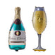 1 Pair | 39inch Champagne Bottle & Glass Mylar Foil Helium/Air Balloons#whtbkgd
