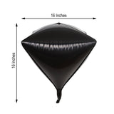 3 Pack | 16inch Shiny Black 4D Diamond Self-Sealing Reusable Foil Balloon
