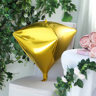Shiny Gold 4D Diamond Self-Sealing Reusable Foil Balloon
