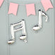 6 Pack | Shiny Silver Single & Double Music Note Mylar Foil Balloons