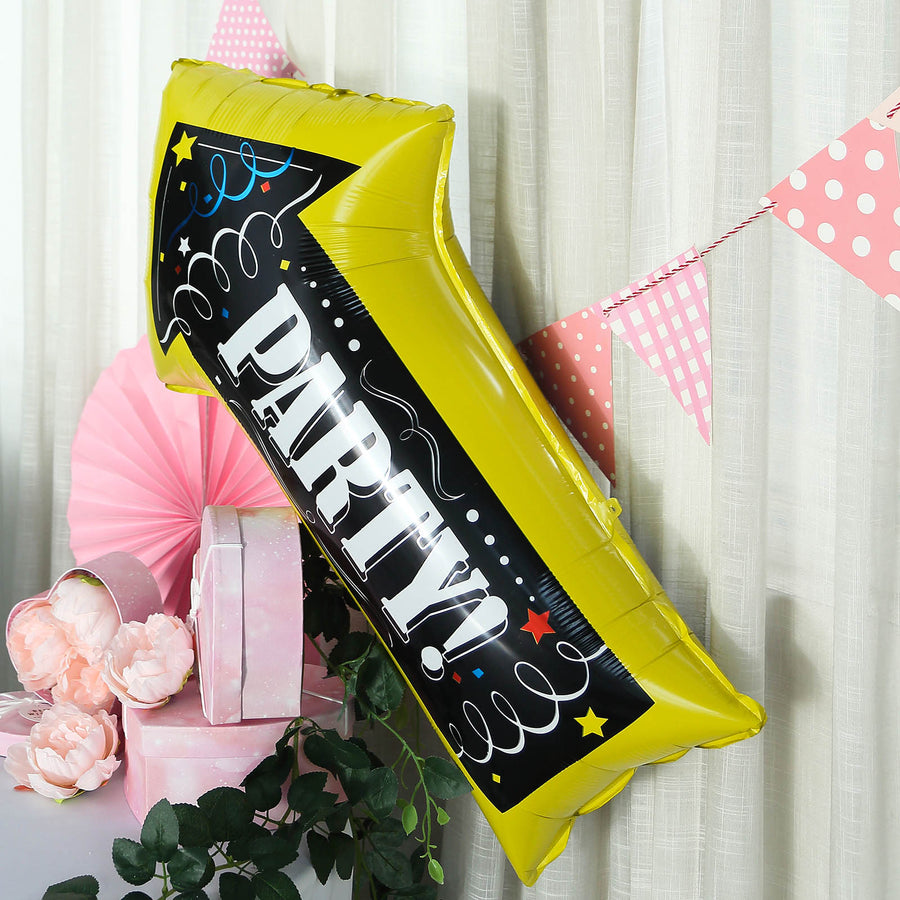 2 Pack | 30inches Reusable Party This Way Arrow Sign Mylar Foil Balloons