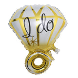 21inches Gold Diamond Ring, "I Do" Print Mylar Foil Helium Air Balloon#whtbkgd