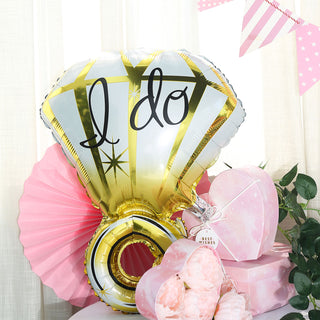 Elegant Gold Diamond Ring Balloon for Stunning Wedding Decor