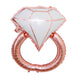 26inches Giant Rose Gold/White Diamond Ring Mylar Foil Helium Air Balloon#whtbkgd