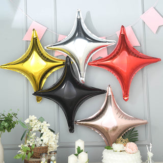 Elevate Your Event Decor with Our Shiny Red Quadrangle Star Balloons