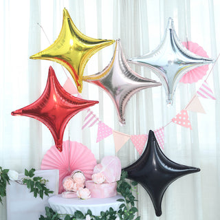 Add a Pop of Color to Your Events with Shiny Red Quadrangle Star Balloons