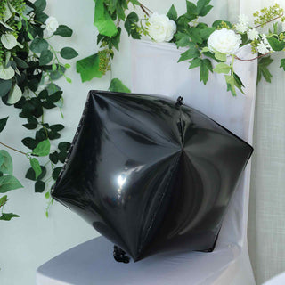 Add a Touch of Elegance with 14" Black Cube Mylar Balloons