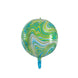 3 Pack | 13" Green/Gold Marble Orbz Foil Balloons, 4D Sphere Mylar Balloons#whtbkgd