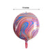 3 Pack | 13" Purple/Gold Marble Orbz Foil Balloons, 4D Sphere Mylar Balloons