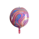 3 Pack | 13" Purple/Gold Marble Orbz Foil Balloons, 4D Sphere Mylar Balloons#whtbkgd