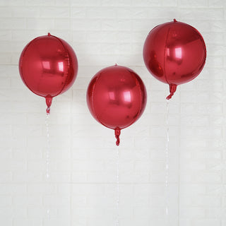 Add a Touch of Elegance with Burgundy 4D Sphere Mylar Foil Helium Balloons