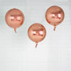 2 Pack | 12inch 4D Rose Gold Sphere Mylar Foil Helium or Air Balloons