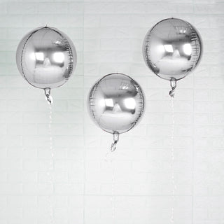 Shiny Silver 4D Mylar Latex Free Balloons - Perfect for Any Event