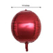 2 Pack | 14inch 4D Burgundy Sphere Mylar Foil Helium or Air Balloons