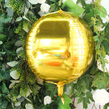 2 Pack | 14" Metallic Gold Orbz Foil Balloons, 4D Sphere Mylar Balloons