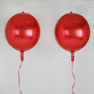 Glamorous Metallic Red Sphere Balloons for Stunning Event Decor