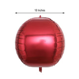 2 Pack | 18inch 4D Burgundy Sphere Mylar Foil Helium or Air Balloons