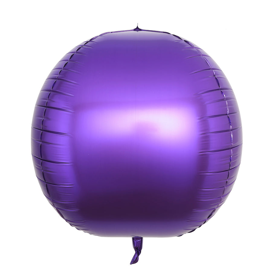 2 Pack | 18inch 4D Shiny Purple Sphere Mylar Foil Helium or Air Balloons#whtbkgd