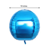 2 Pack | 18inch 4D Royal Blue Sphere Mylar Foil Helium or Air Balloons