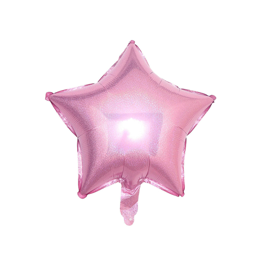 2 Pack | 16inch 4D Shiny Pink Star Mylar Foil Helium or Air Balloons#whtbkgd