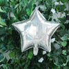 2 Pack | 16inch 4D Shiny Silver Star Mylar Foil Helium or Air Balloons