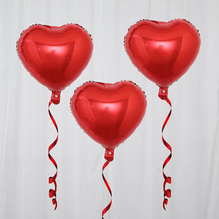 Add a Touch of Glamour with Metallic Red Heart Balloons