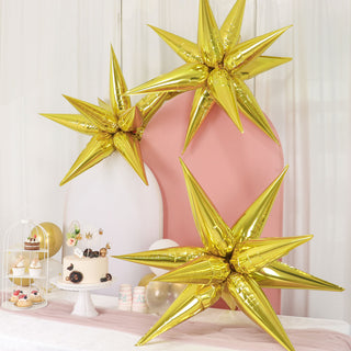Add a Touch of Glamour with Metallic Gold Starburst Prom Balloons