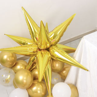 Elevate Your Event Decor with Metallic Gold Starburst Balloons