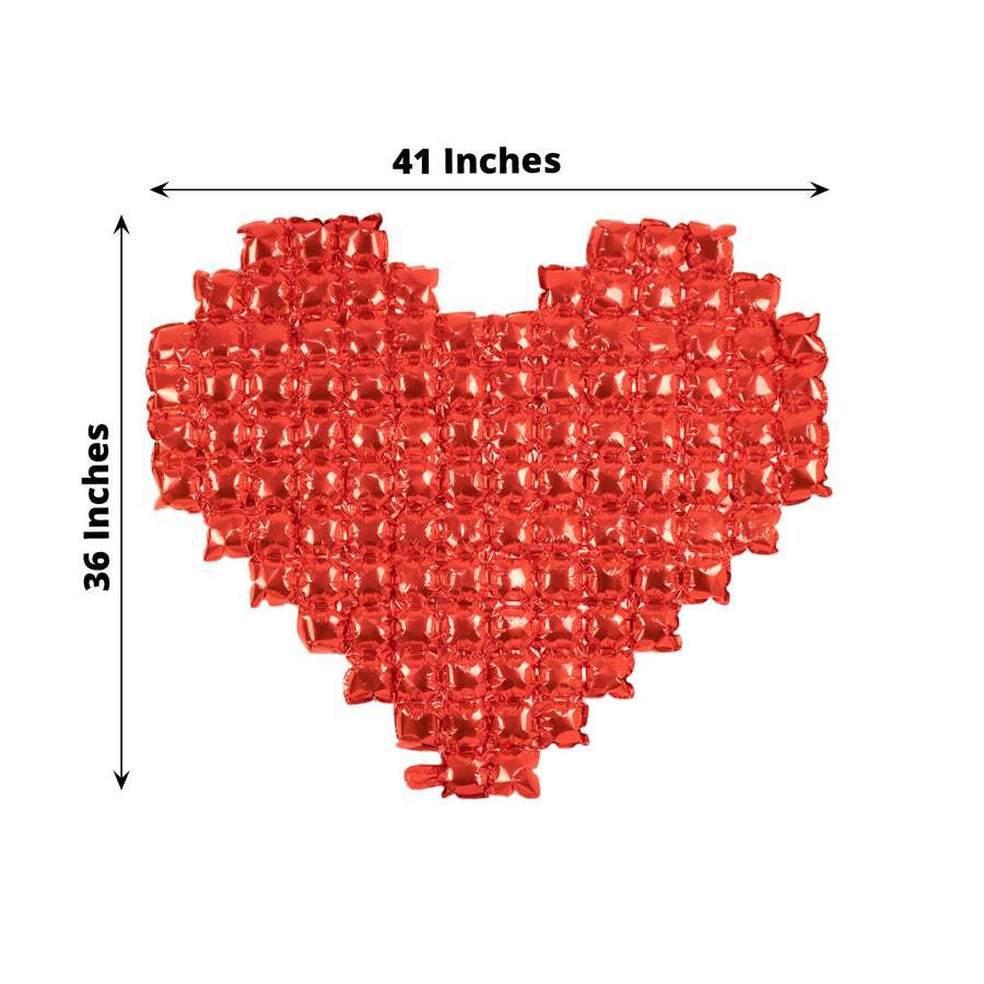41inch x 36inch Metallic Red Giant Heart Mylar Foil Balloon