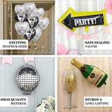Party balloons and decorations in various shapes and sizes for celebrations.