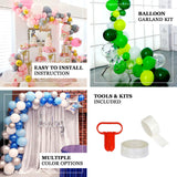 120 Pack | Clear, Green and White DIY Balloon Garland Arch Party Kit