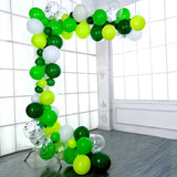 120 Pack | Clear, Green and White DIY Balloon Garland Arch Party Kit#whtbkgd