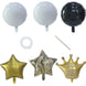 Set of 6 | Gold/Black Marble Mylar Foil Party Balloon Set#whtbkgd